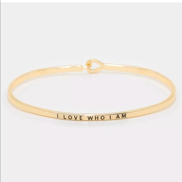 Jewelry - Gold "I love who I am" Dainty Cuff Bracelet